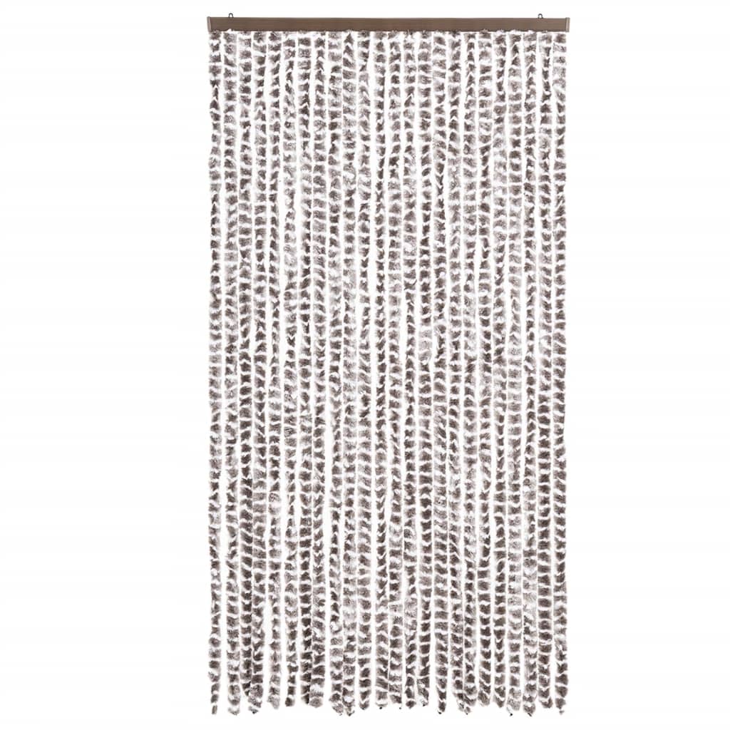 vidaXL Perdea pentru insecte, gri taupe și alb, 100x200 cm, chenille vidaXL Perdea pentru insecte, gri taupe și alb, 100x200 cm, chenille