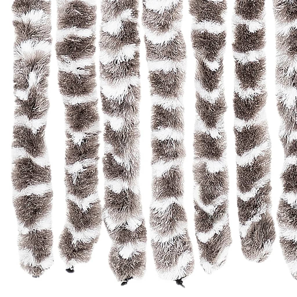 vidaXL Perdea pentru insecte, gri taupe și alb, 100x200 cm, chenille vidaXL Perdea pentru insecte, gri taupe și alb, 100x200 cm, chenille