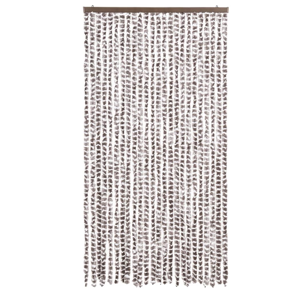 vidaXL Perdea pentru insecte, gri taupe și alb, 100x230 cm, chenille vidaXL Perdea pentru insecte, gri taupe și alb, 100x230 cm, chenille