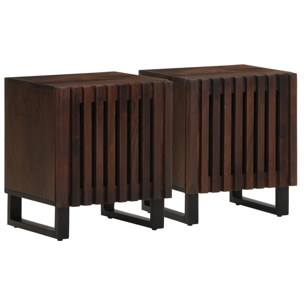 vidaXL Noptiere, 2 buc., 40x34x46 cm, lemn masiv de acacia vidaXL Noptiere, 2 buc., 40x34x46 cm, lemn masiv de acacia