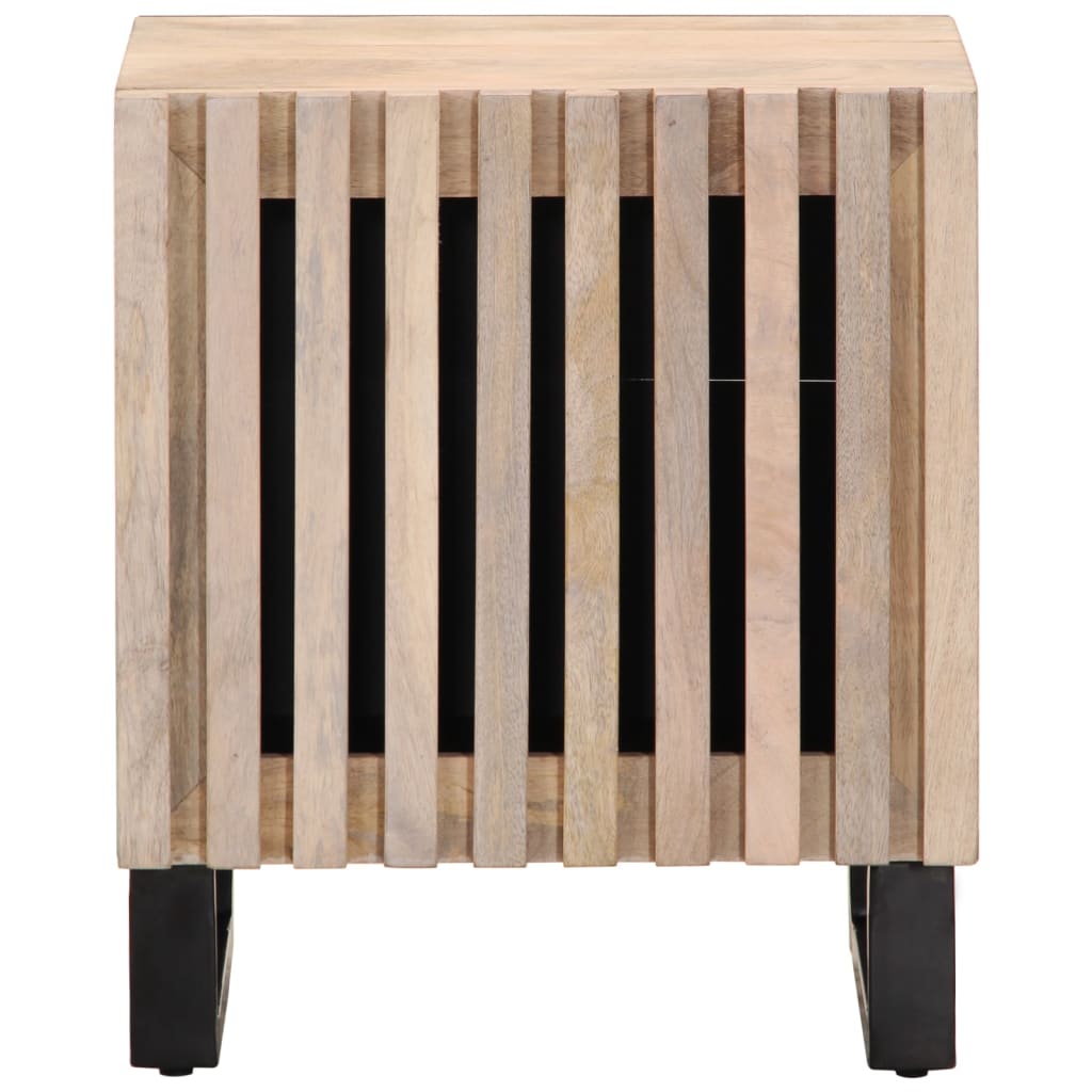 vidaXL Noptiere, 2 buc., 40x34x46 cm, lemn masiv mango albit vidaXL Noptiere, 2 buc., 40x34x46 cm, lemn masiv mango albit
