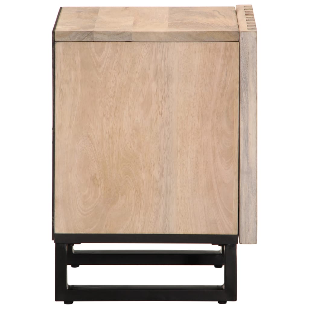 vidaXL Noptiere, 2 buc., 40x34x46 cm, lemn masiv mango albit vidaXL Noptiere, 2 buc., 40x34x46 cm, lemn masiv mango albit