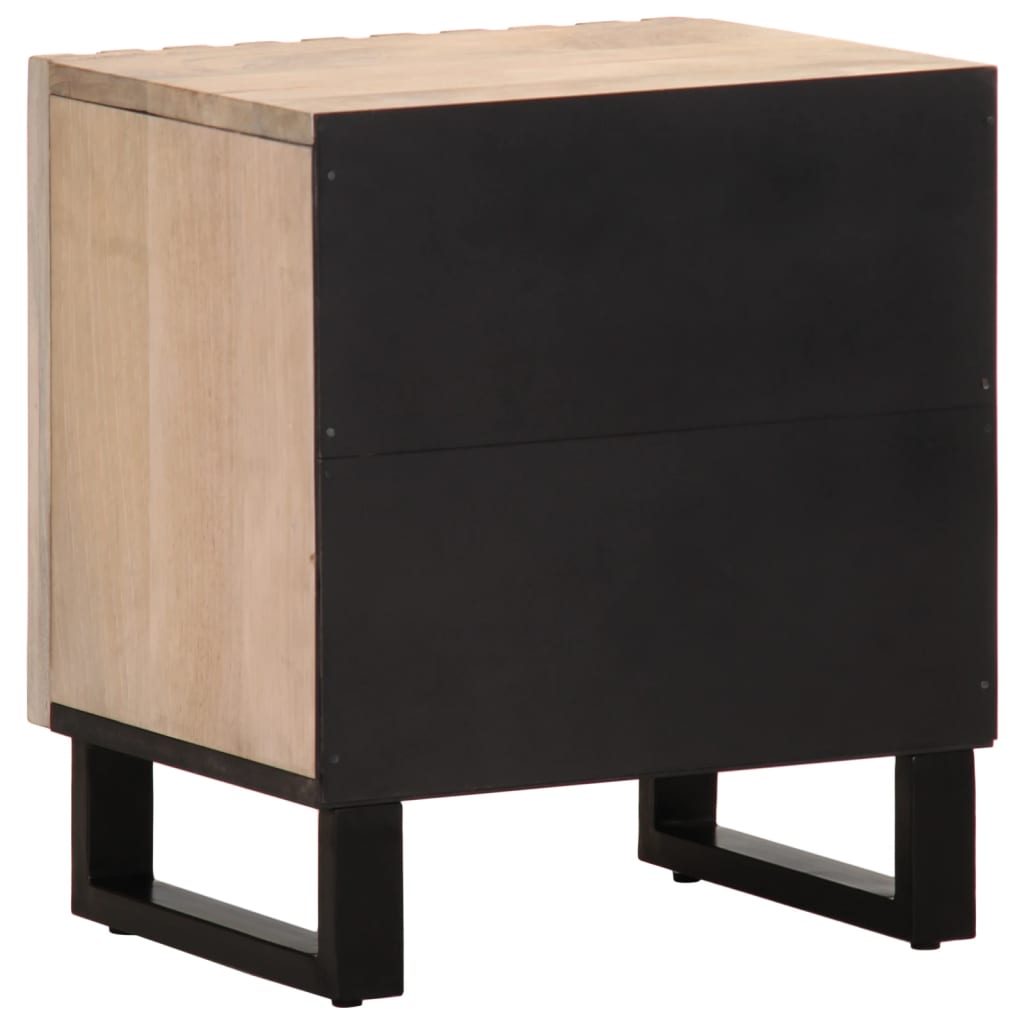vidaXL Noptiere, 2 buc., 40x34x46 cm, lemn masiv mango albit vidaXL Noptiere, 2 buc., 40x34x46 cm, lemn masiv mango albit