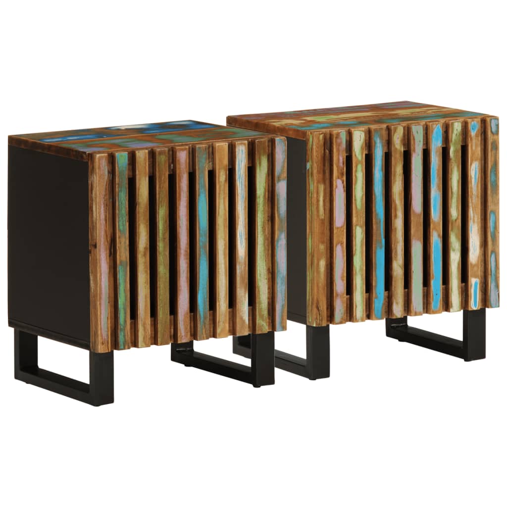 vidaXL Noptiere, 2 buc., 40x34x46 cm, lemn masiv reciclat vidaXL Noptiere, 2 buc., 40x34x46 cm, lemn masiv reciclat