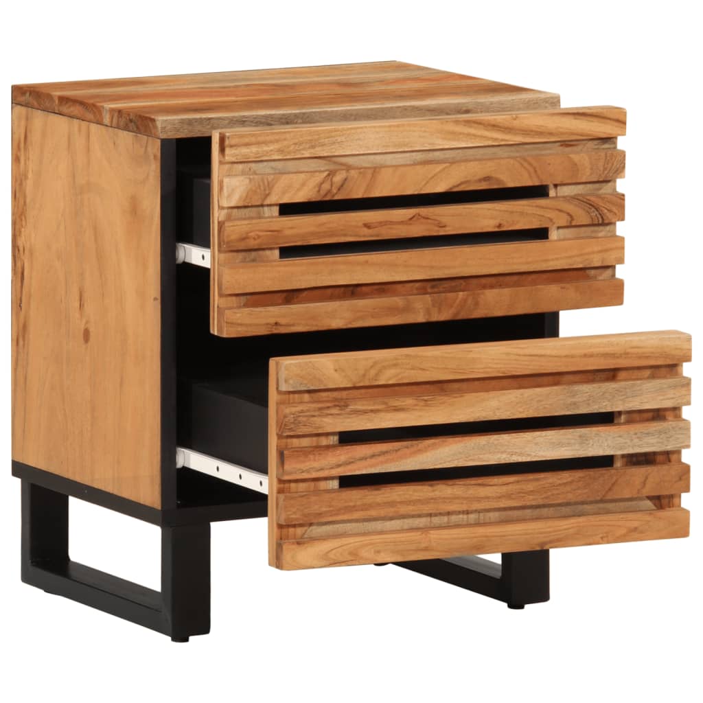 vidaXL Noptiere, 2 buc., 40x34x46 cm, lemn masiv de acacia vidaXL Noptiere, 2 buc., 40x34x46 cm, lemn masiv de acacia