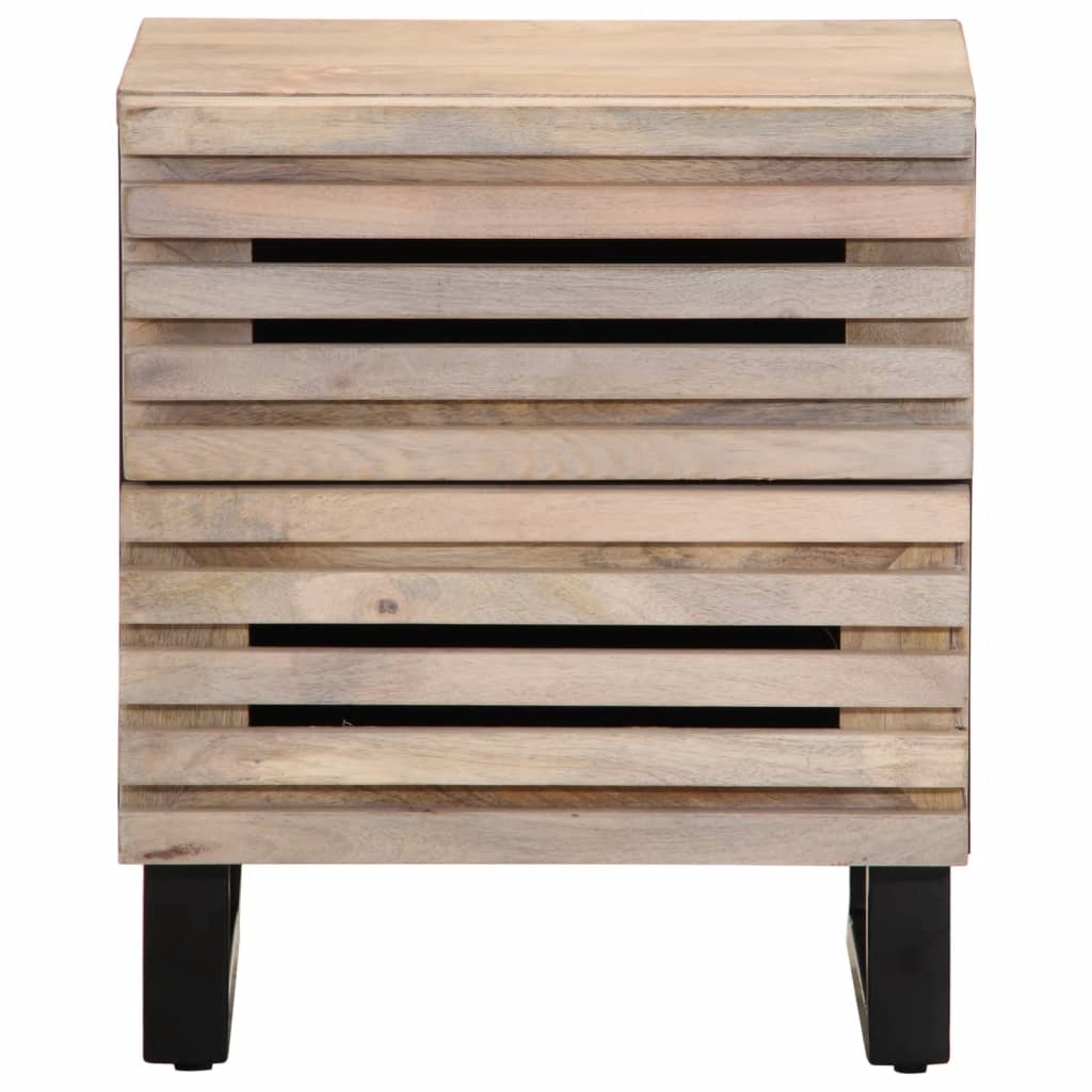 vidaXL Noptiere, 2 buc., 40x34x46 cm, lemn masiv mango albit vidaXL Noptiere, 2 buc., 40x34x46 cm, lemn masiv mango albit
