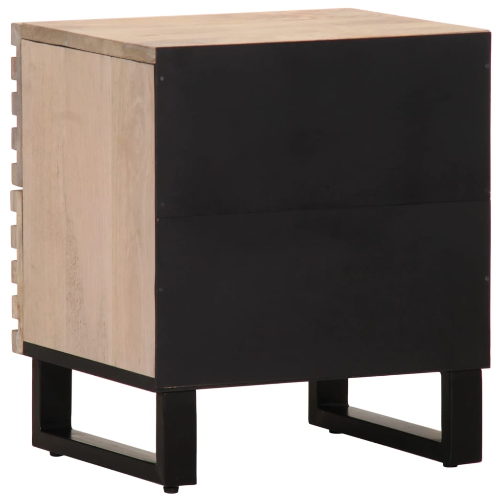 vidaXL Noptiere, 2 buc., 40x34x46 cm, lemn masiv mango albit vidaXL Noptiere, 2 buc., 40x34x46 cm, lemn masiv mango albit