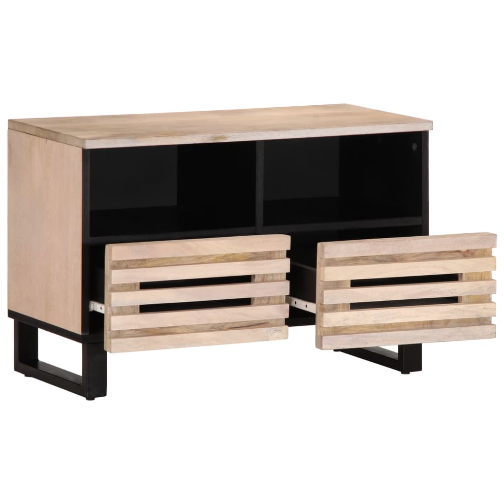 vidaXL Dulap TV, alb, 70x34x46 cm, lemn masiv mango