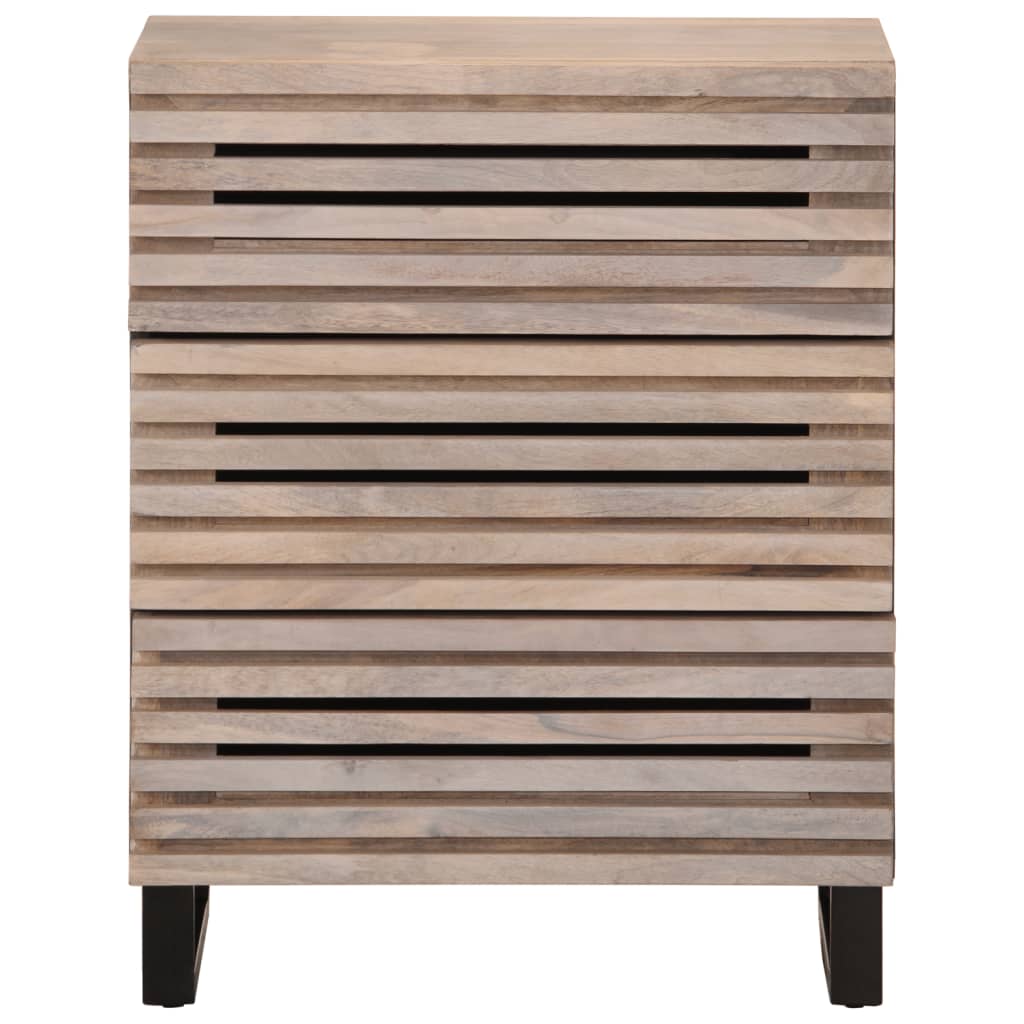 vidaXL Dulap, alb, 60x34x75 cm, lemn masiv de mango