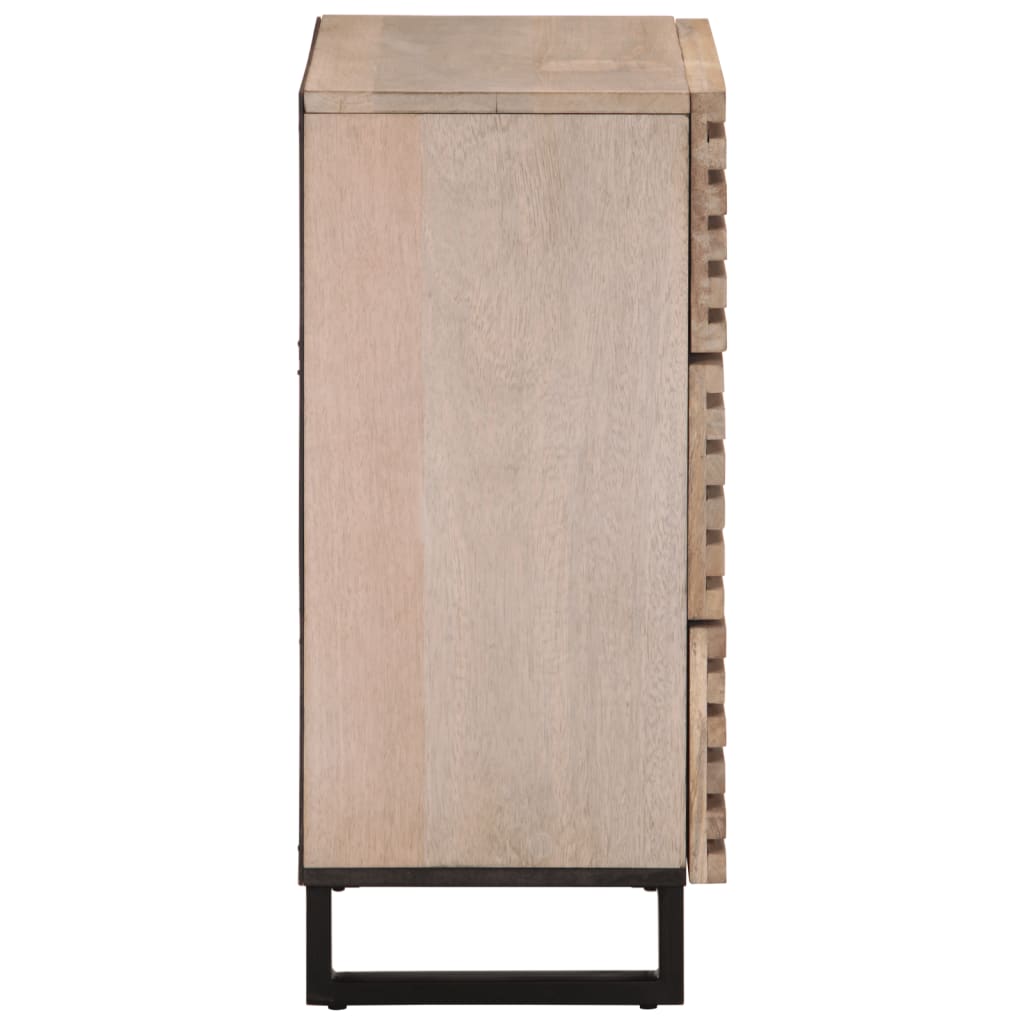 vidaXL Dulap, alb, 60x34x75 cm, lemn masiv de mango