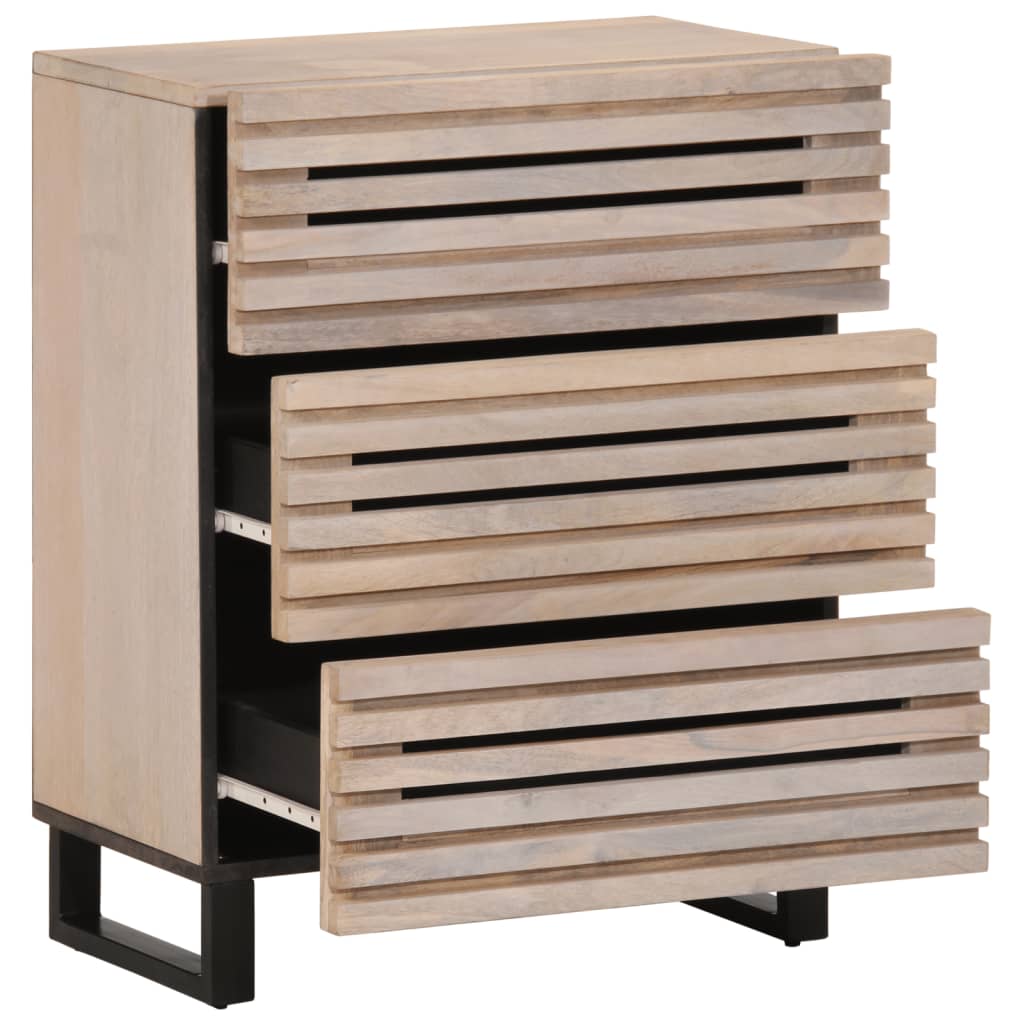 vidaXL Dulap, alb, 60x34x75 cm, lemn masiv de mango