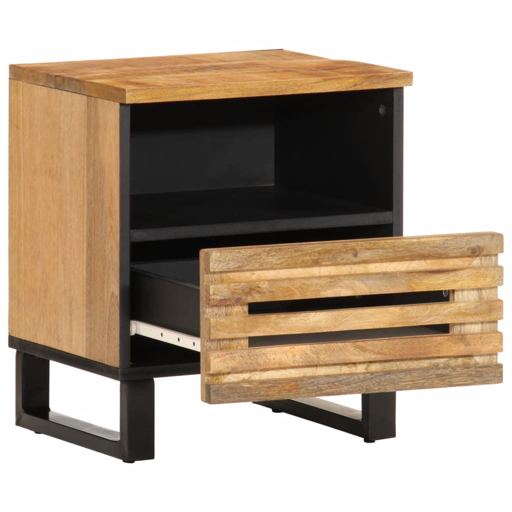 vidaXL Noptiere, 2 buc., 40x34x46 cm, lemn masiv de mango brut vidaXL Noptiere, 2 buc., 40x34x46 cm, lemn masiv de mango brut