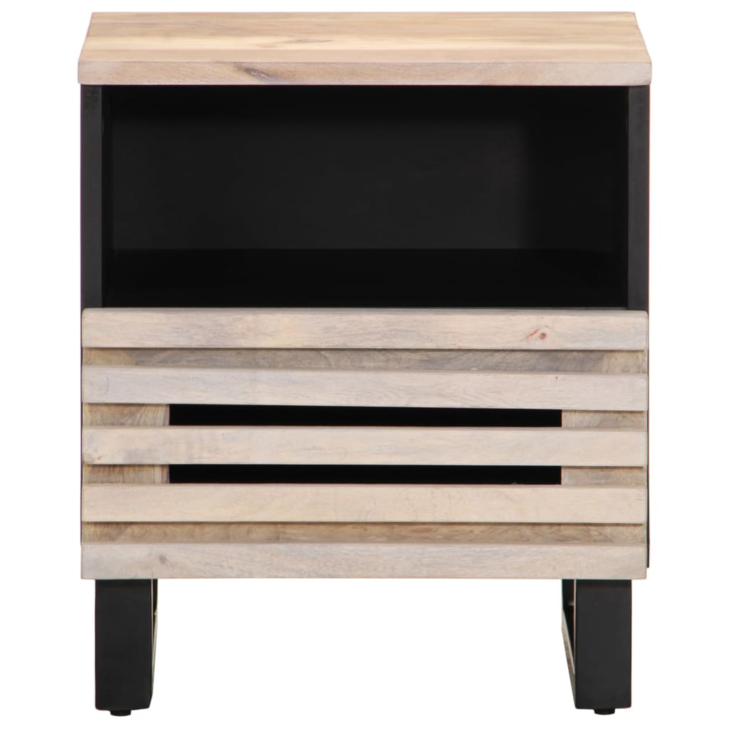 vidaXL Noptiere, 2 buc., 40x34x46 cm, lemn masiv mango albit vidaXL Noptiere, 2 buc., 40x34x46 cm, lemn masiv mango albit