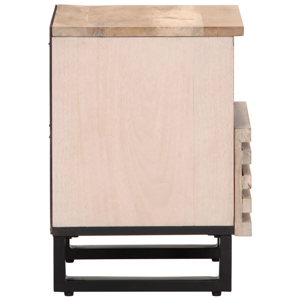 vidaXL Noptiere, 2 buc., 40x34x46 cm, lemn masiv mango albit vidaXL Noptiere, 2 buc., 40x34x46 cm, lemn masiv mango albit