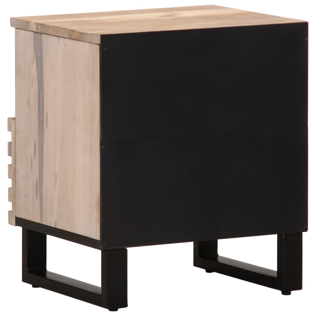 vidaXL Noptiere, 2 buc., 40x34x46 cm, lemn masiv mango albit vidaXL Noptiere, 2 buc., 40x34x46 cm, lemn masiv mango albit