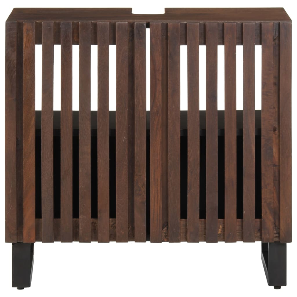 vidaXL Dulap pentru chiuveta de baie 62x34x58 cm maro lemn masiv mango