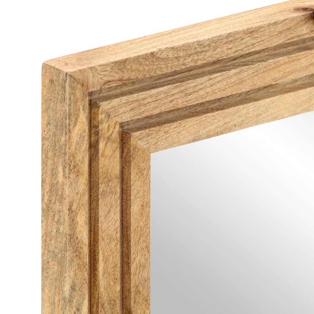 vidaXL Oglindă de baie, 50x70 cm, lemn masiv de mango brut și sticlă
