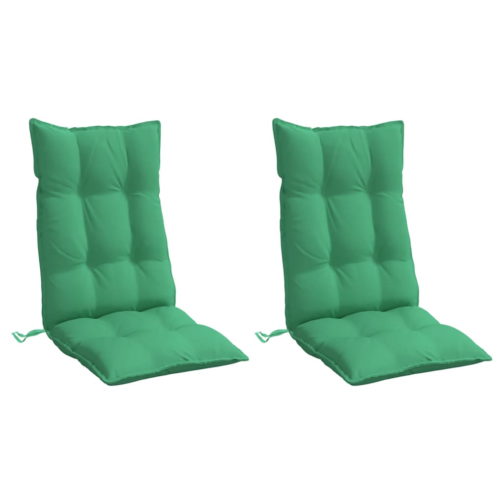 vidaXL Perne scaun cu spătar înalt, 2 buc, verde, țesătură Oxford