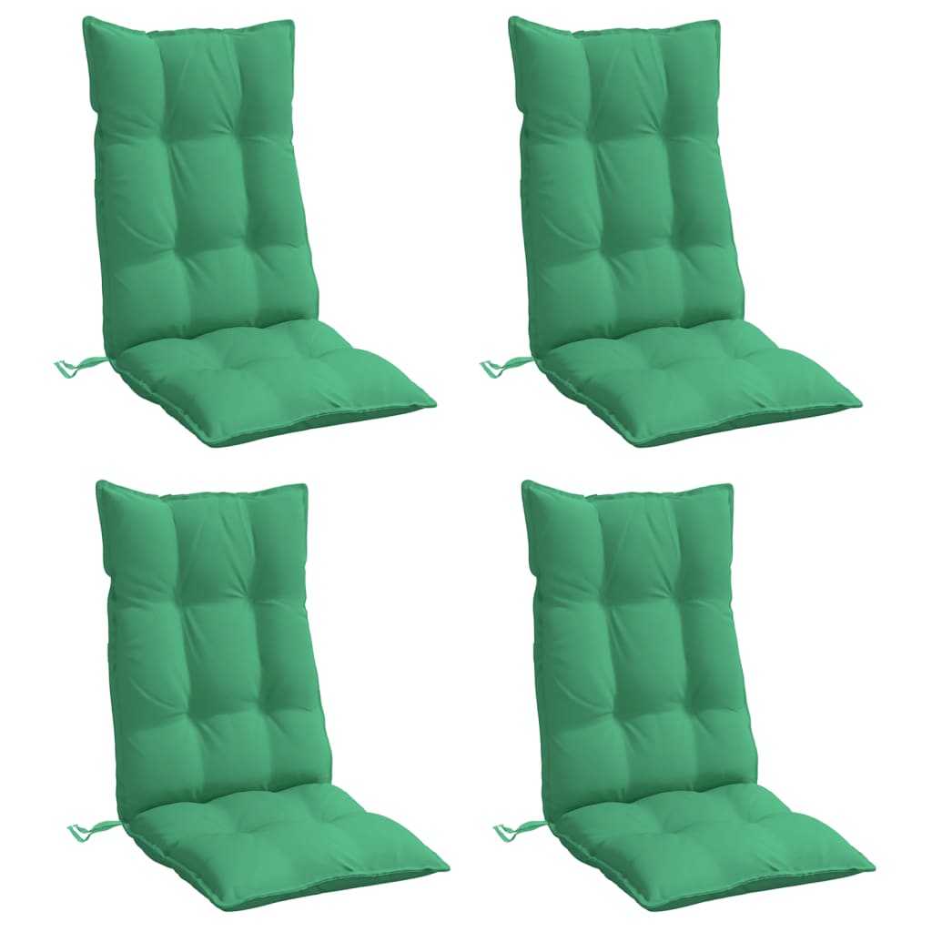 vidaXL Perne scaun cu spătar înalt, 4 buc, verde, țesătură Oxford