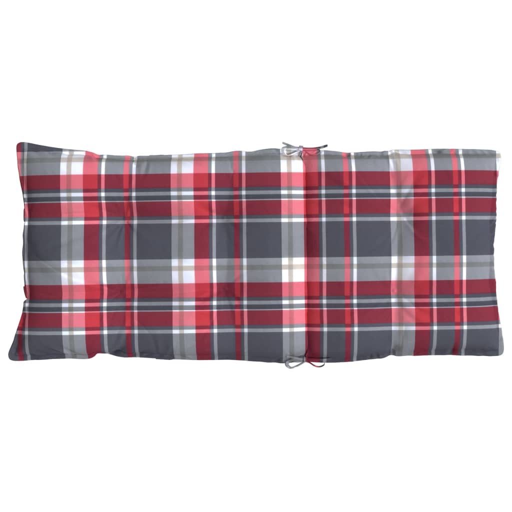 vidaXL Perne scaun cu spătar înalt, 2 buc., roșu carouri textil oxford