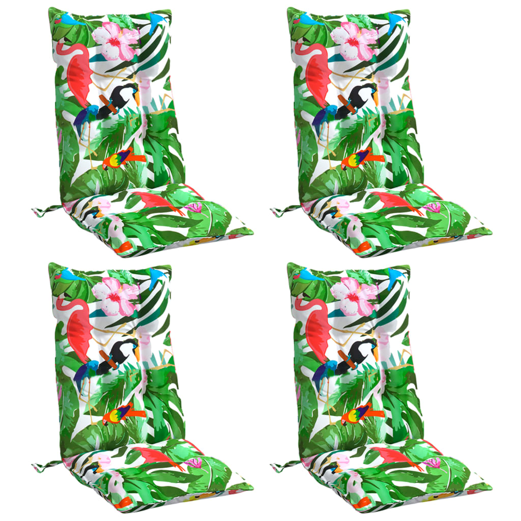 vidaXL Perne de scaun spătar înalt, 4 buc., multicolor, textil oxford vidaXL Perne de scaun spătar înalt, 4 buc., multicolor, textil oxford