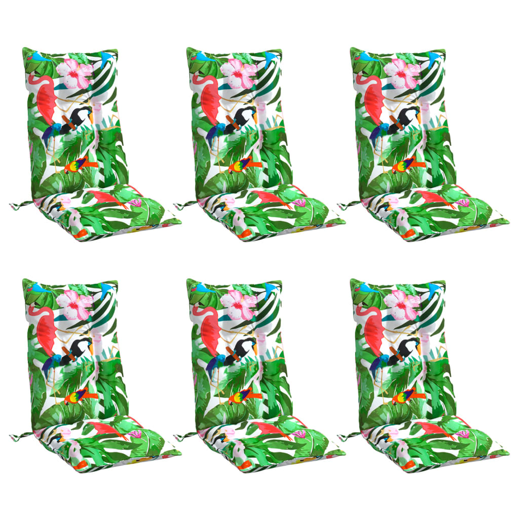 vidaXL Perne de scaun spătar înalt, 6 buc., multicolor, textil oxford vidaXL Perne de scaun spătar înalt, 6 buc., multicolor, textil oxford