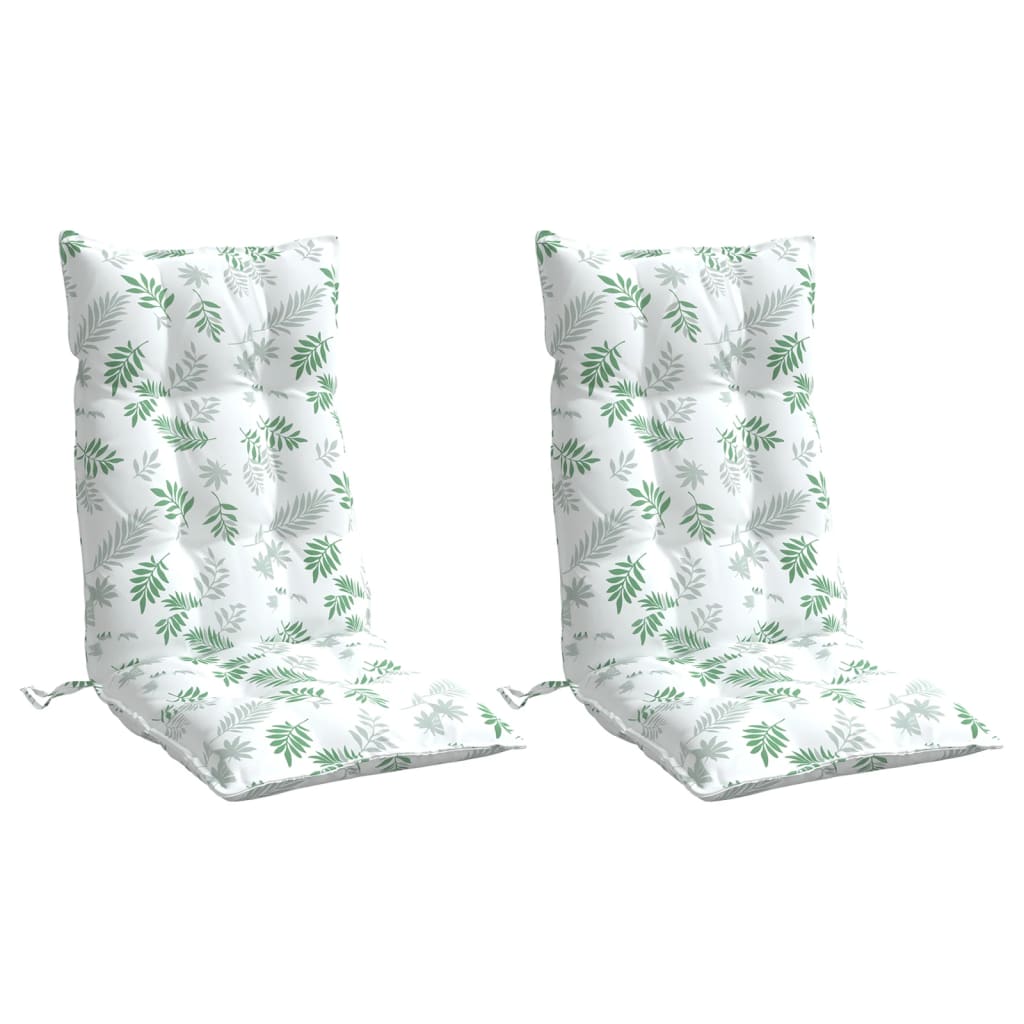 vidaXL Perne de scaun spătar înalt, 2 buc, model frunze, textil Oxford