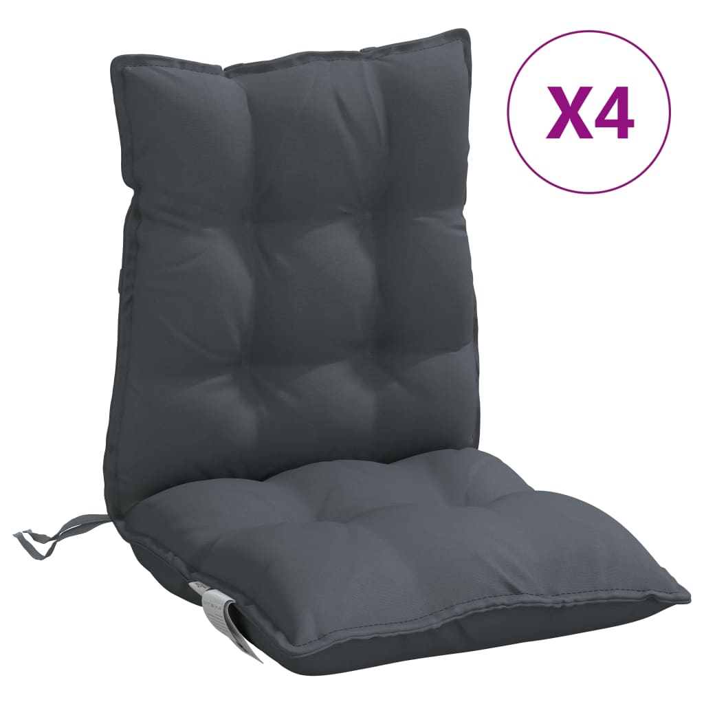 vidaXL Perne scaun cu spătar mic, 4 buc., antracit, textil oxford