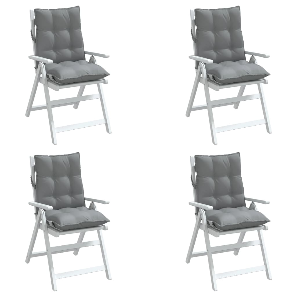 vidaXL Perne scaun cu spătar mic, 4 buc., gri, textil oxford vidaXL Perne scaun cu spătar mic, 4 buc., gri, textil oxford