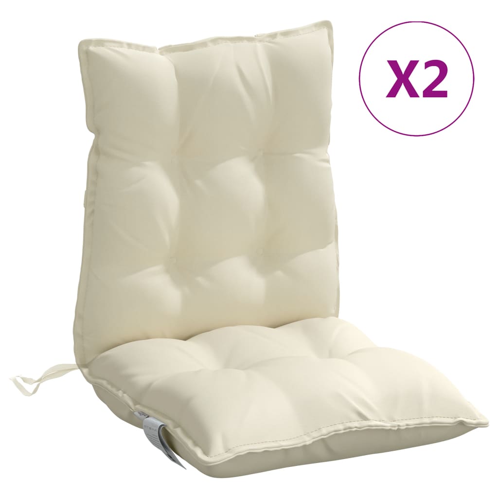 vidaXL Perne scaun cu spătar mic, 2 buc., crem, textil oxford vidaXL Perne scaun cu spătar mic, 2 buc., crem, textil oxford
