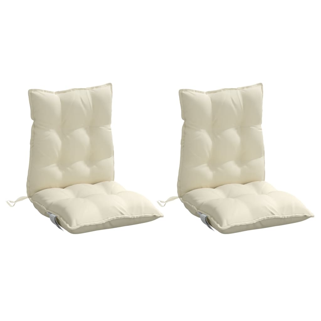 vidaXL Perne scaun cu spătar mic, 2 buc., crem, textil oxford vidaXL Perne scaun cu spătar mic, 2 buc., crem, textil oxford