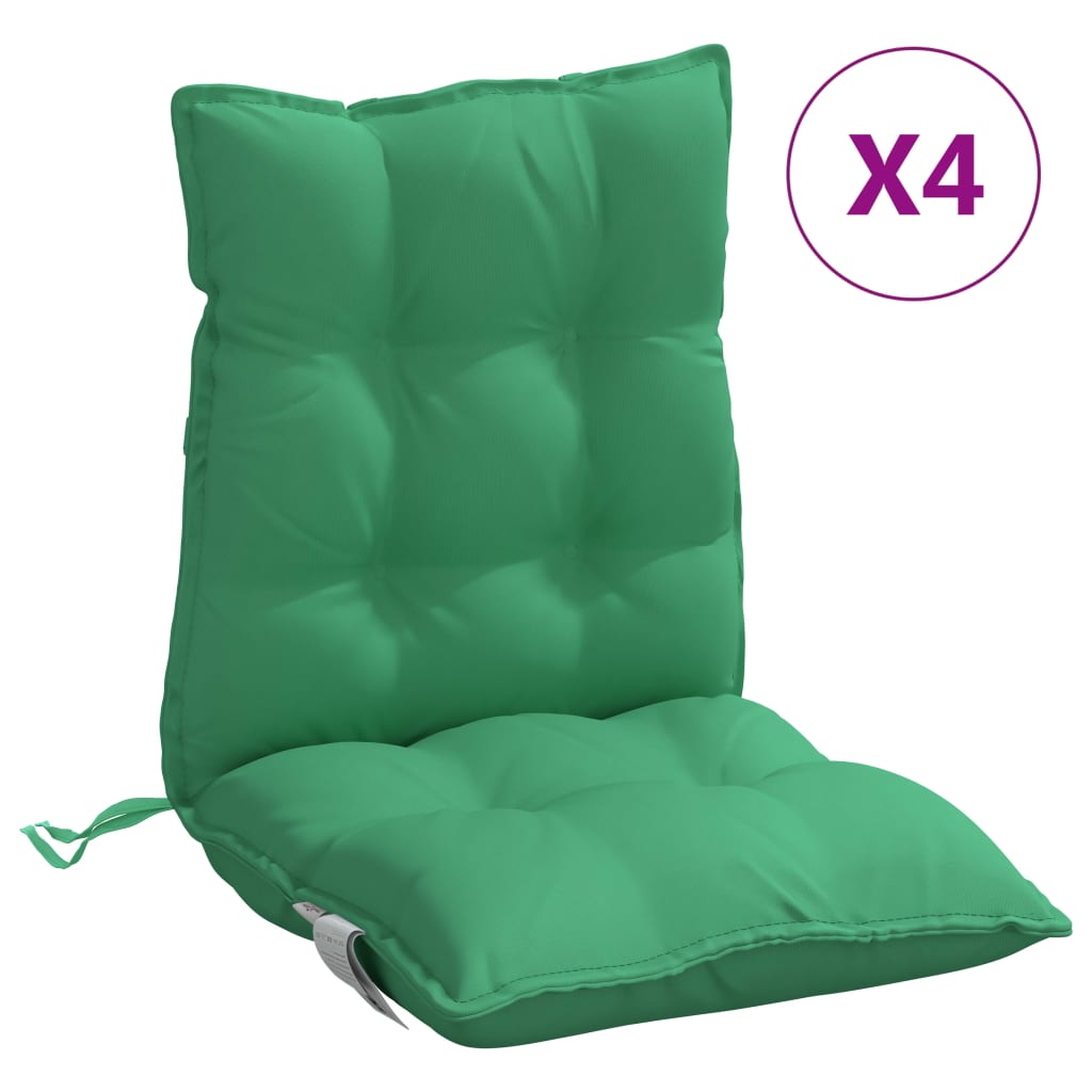 vidaXL Perne scaun cu spătar mic, 4 buc., verde, textil oxford vidaXL Perne scaun cu spătar mic, 4 buc., verde, textil oxford