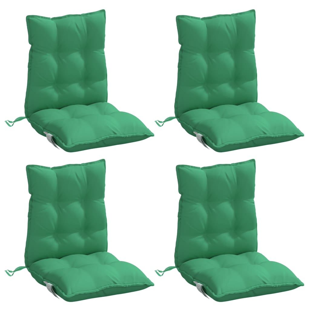vidaXL Perne scaun cu spătar mic, 4 buc., verde, textil oxford vidaXL Perne scaun cu spătar mic, 4 buc., verde, textil oxford