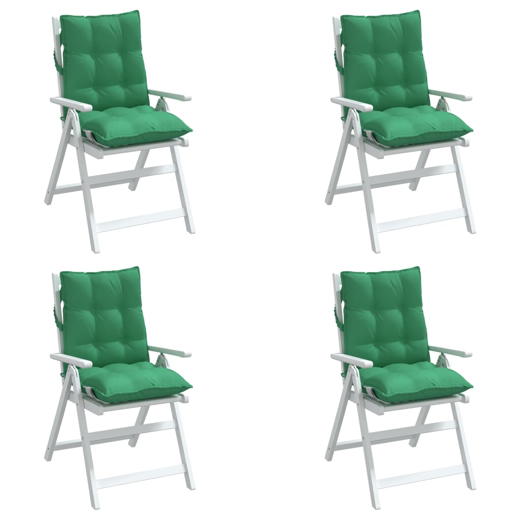vidaXL Perne scaun cu spătar mic, 4 buc., verde, textil oxford vidaXL Perne scaun cu spătar mic, 4 buc., verde, textil oxford