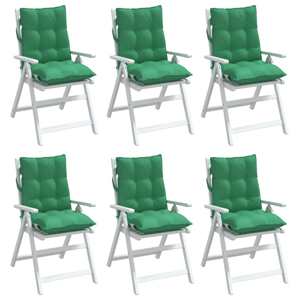 vidaXL Perne scaun cu spătar mic, 6 buc., verde, textil oxford