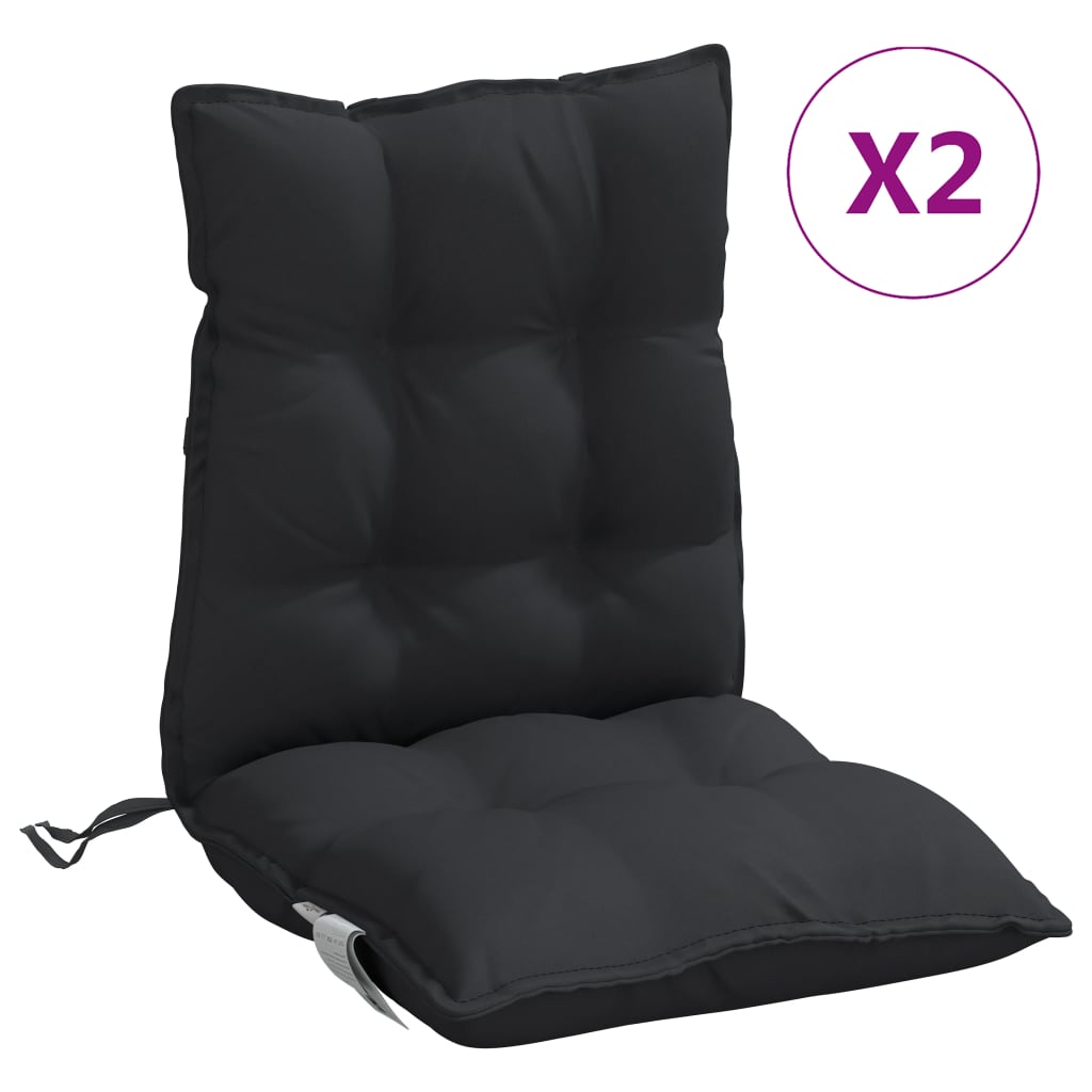 vidaXL Perne scaun cu spătar mic, 2 buc., negru, textil oxford