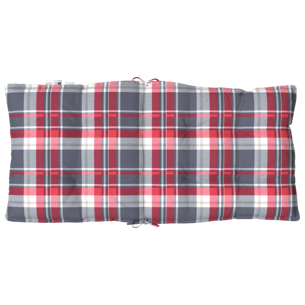 vidaXL Perne scaun cu spătar mic, 4 buc., roșu carouri, textil oxford