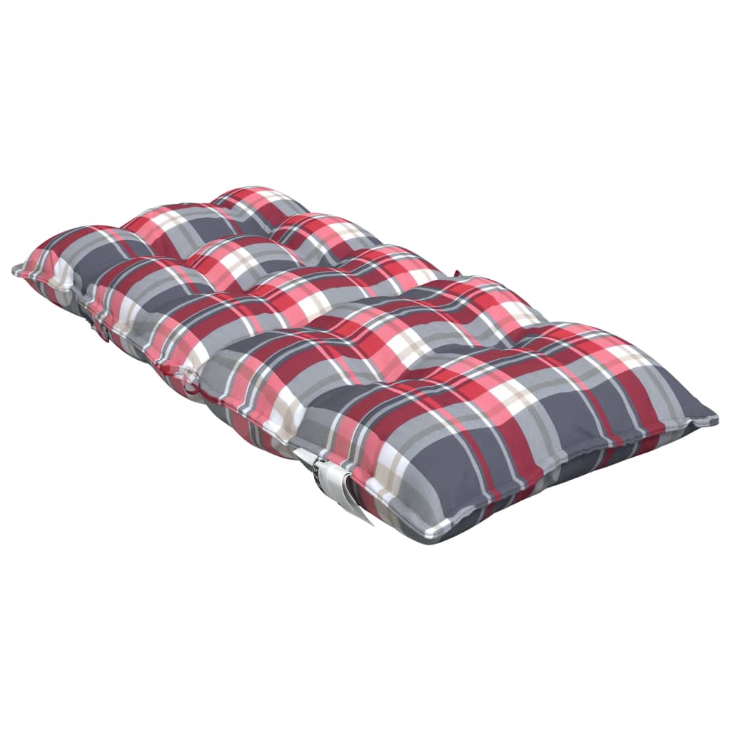 vidaXL Perne scaun cu spătar mic, 6 buc., roșu carouri, textil oxford