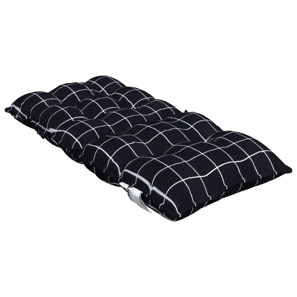 vidaXL Perne scaun cu spătar mic, 2 buc., negru carouri, textil oxford vidaXL Perne scaun cu spătar mic, 2 buc., negru carouri, textil oxford