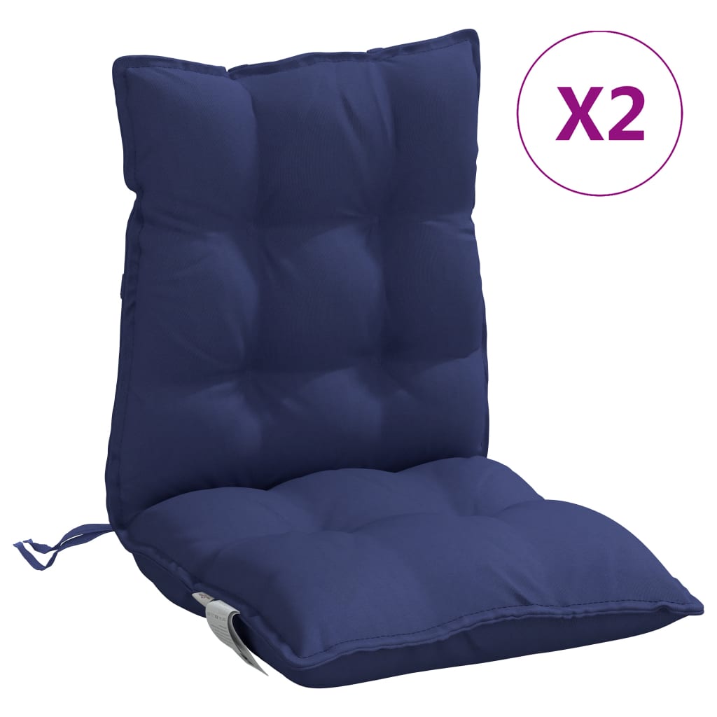 vidaXL Perne scaune cu spătar jos, 2 buc., bleumarin, textil oxford vidaXL Perne scaune cu spătar jos, 2 buc., bleumarin, textil oxford