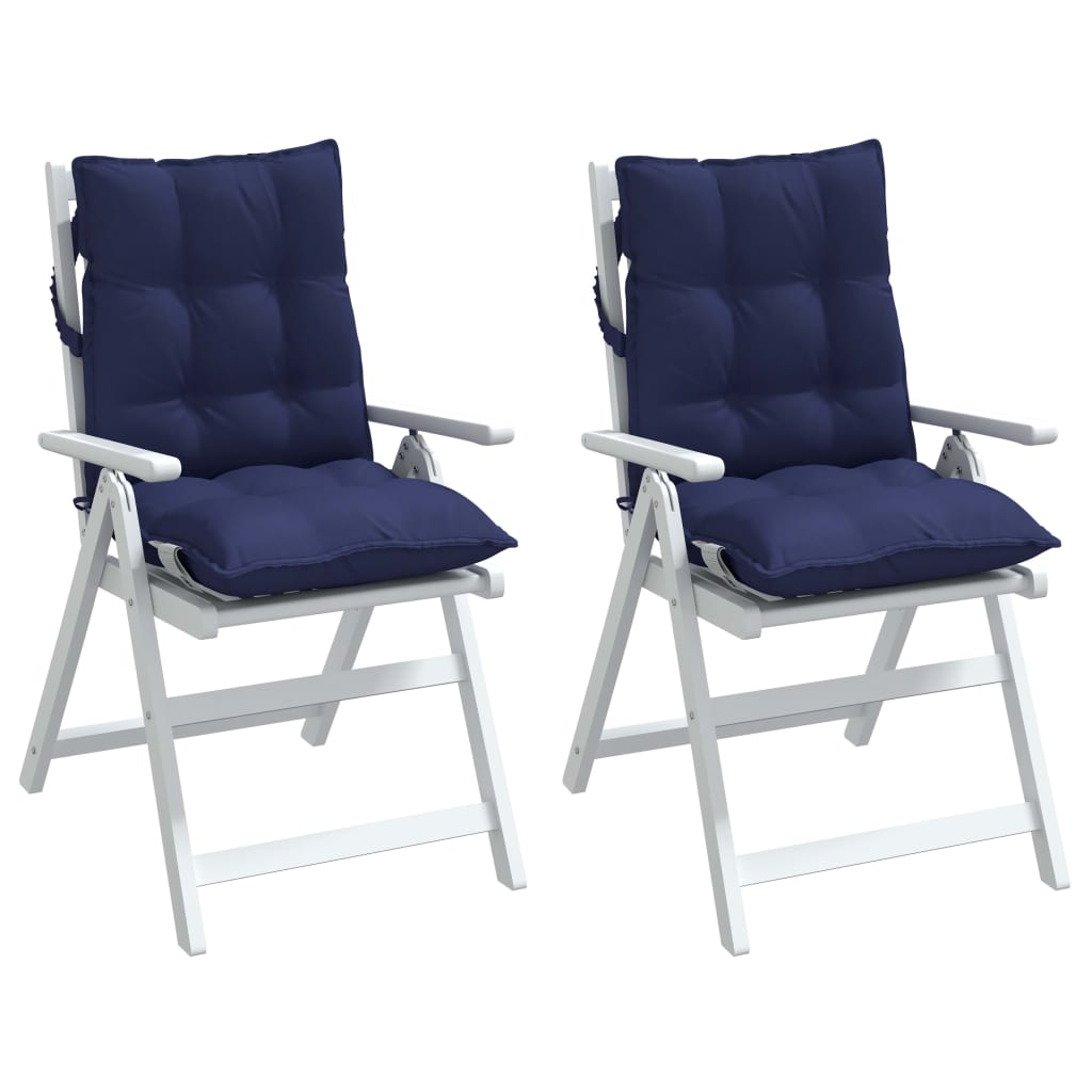 vidaXL Perne scaune cu spătar jos, 2 buc., bleumarin, textil oxford vidaXL Perne scaune cu spătar jos, 2 buc., bleumarin, textil oxford