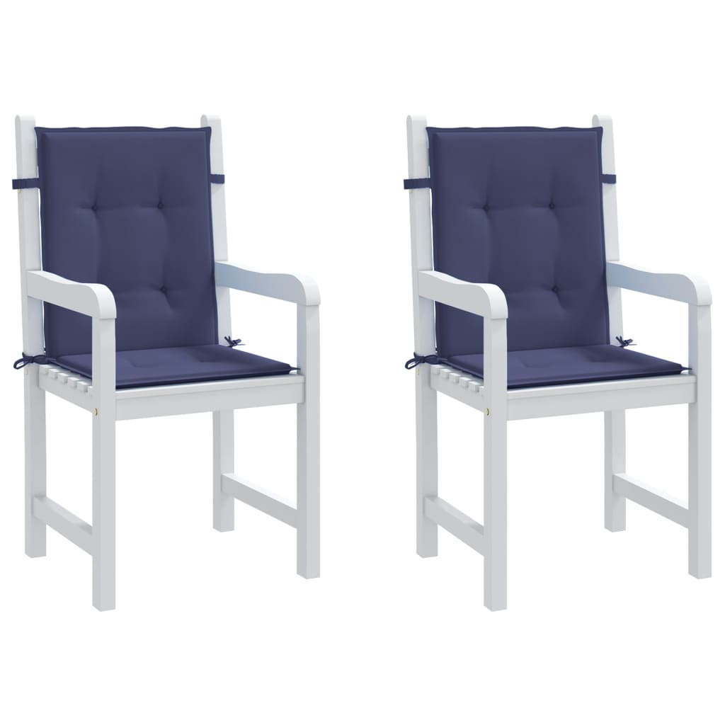 vidaXL Perne pentru scaune cu spătar jos, 2 buc., bleumarin, textil