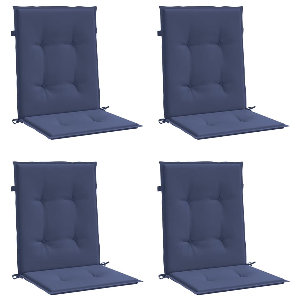 vidaXL Perne pentru scaune cu spătar jos, 4 buc., bleumarin, textil