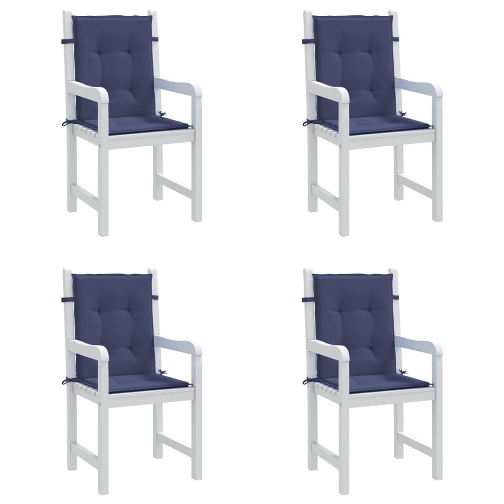 vidaXL Perne pentru scaune cu spătar jos, 4 buc., bleumarin, textil