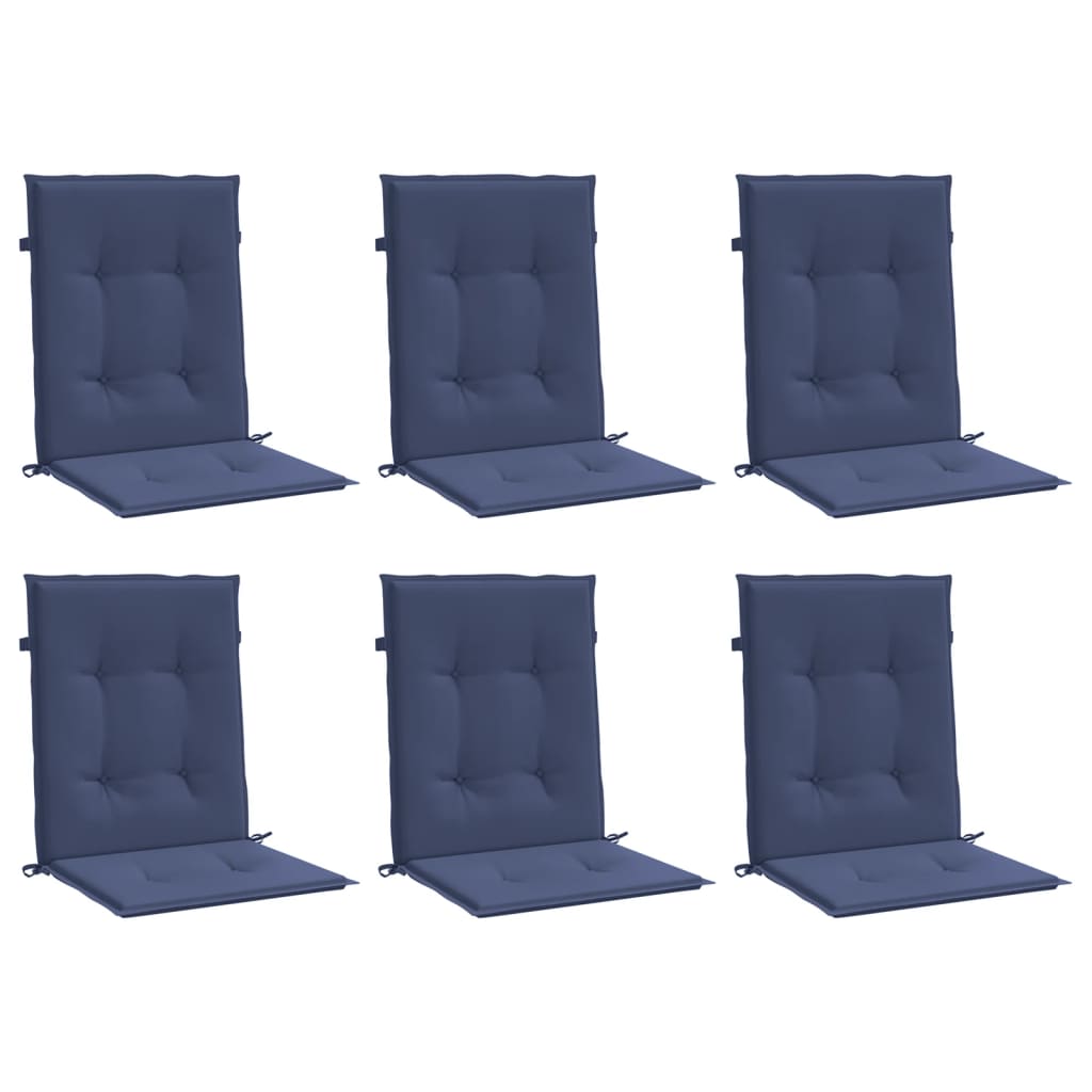vidaXL Perne pentru scaune cu spătar jos, 6 buc., bleumarin, textil