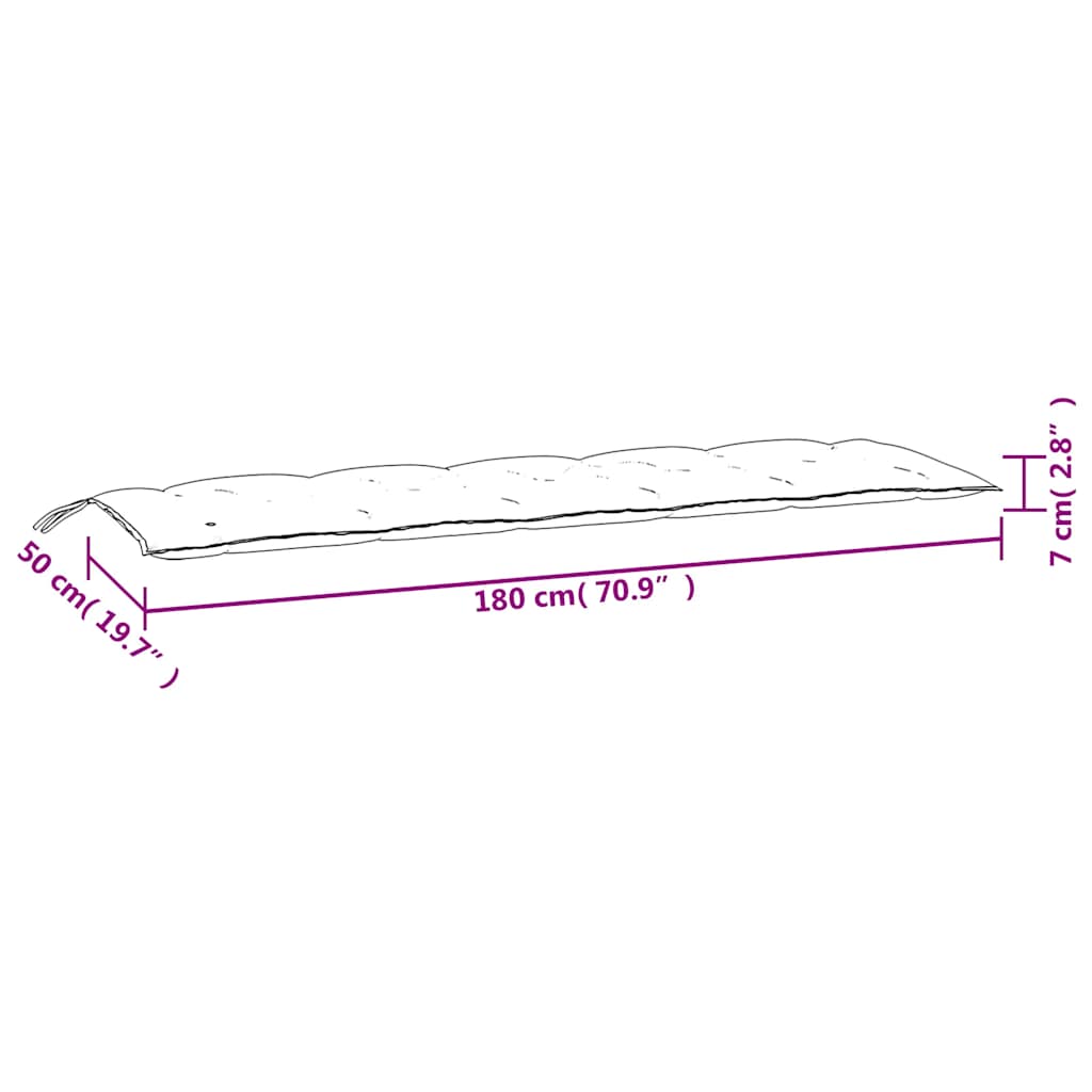 vidaXL Pernă bancă de grădină model frunze, 180x50x7 cm, textil oxford vidaXL Pernă bancă de grădină model frunze, 180x50x7 cm, textil oxford