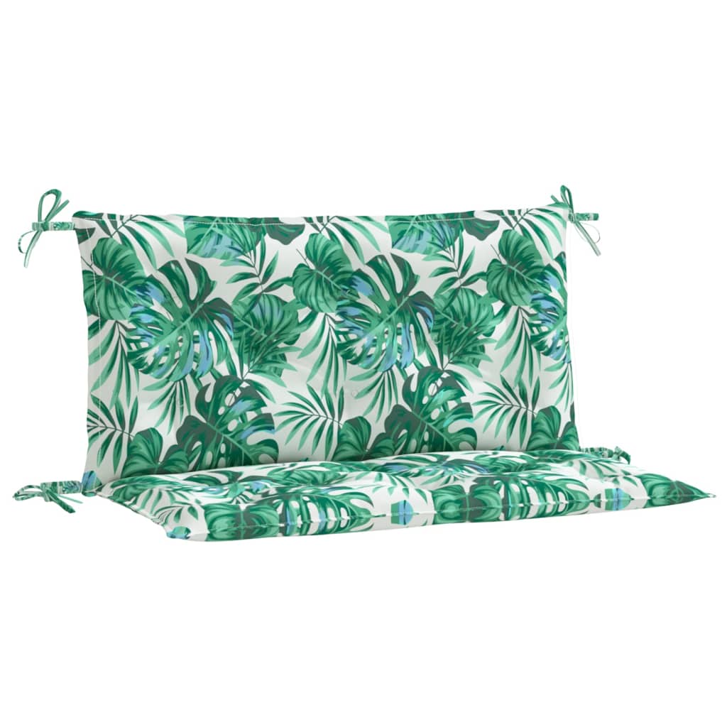 vidaXL Perne bancă de grădină 2 buc., model frunze 100x50x7 cm textil