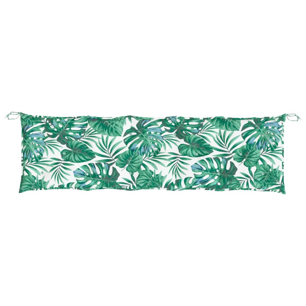 vidaXL Perne bancă de grădină 2 buc., model frunze, 180x50x7cm, textil