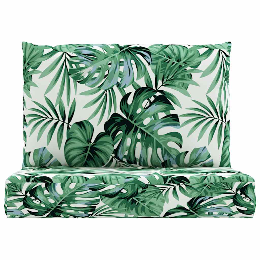 vidaXL Perne pentru paleți, 2 buc., model de frunze, țesătură oxford