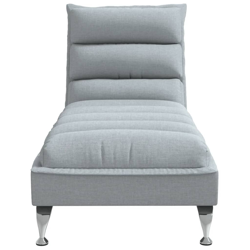 vidaXL Șezlong cu perne, gri deschis, material textil
